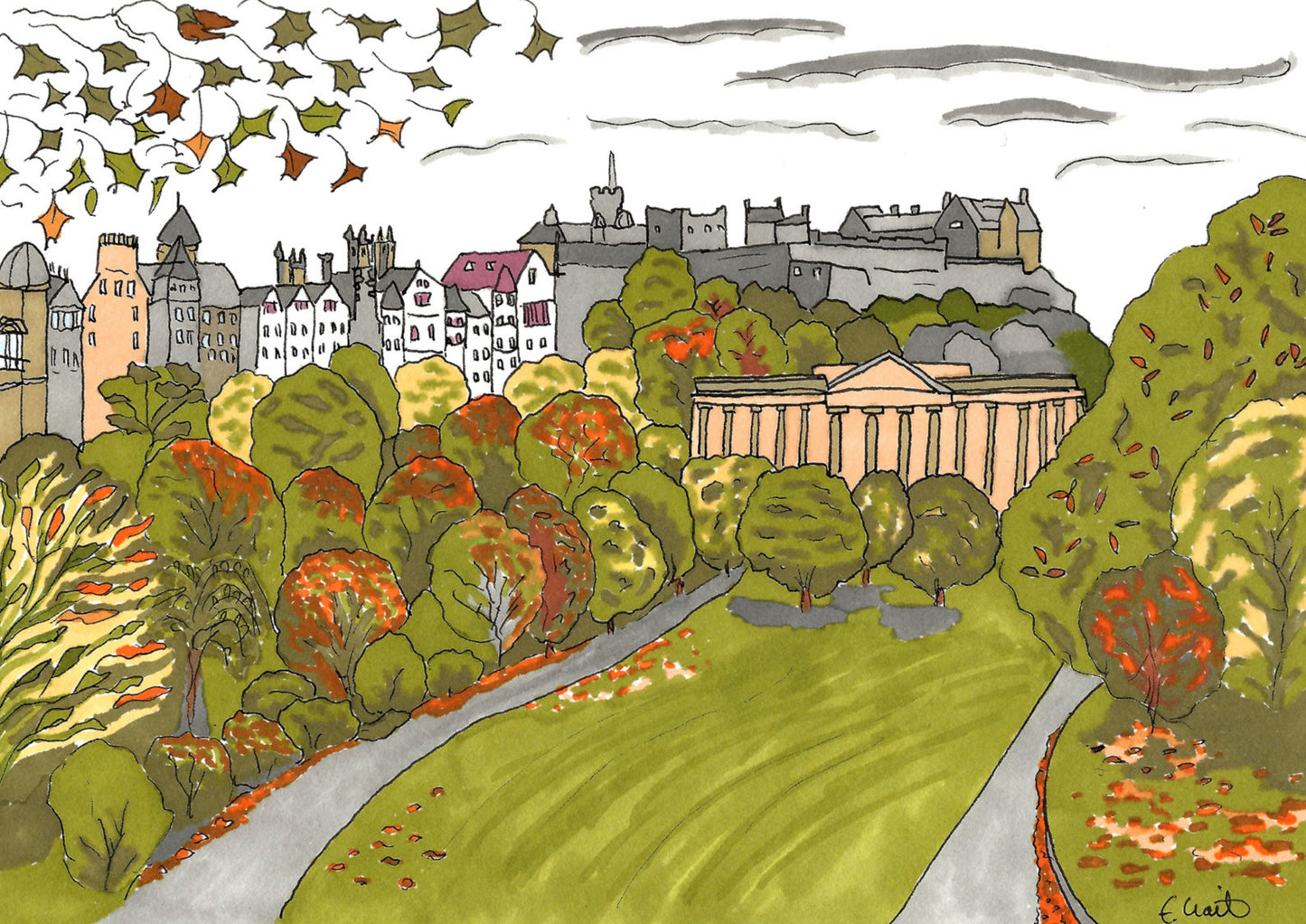 Edinburgh in Autumn Greeting Card