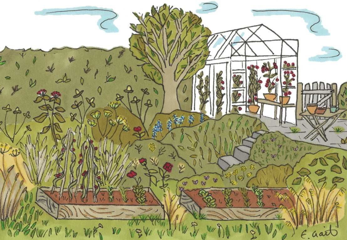 Pottering in the Garden Greeting card