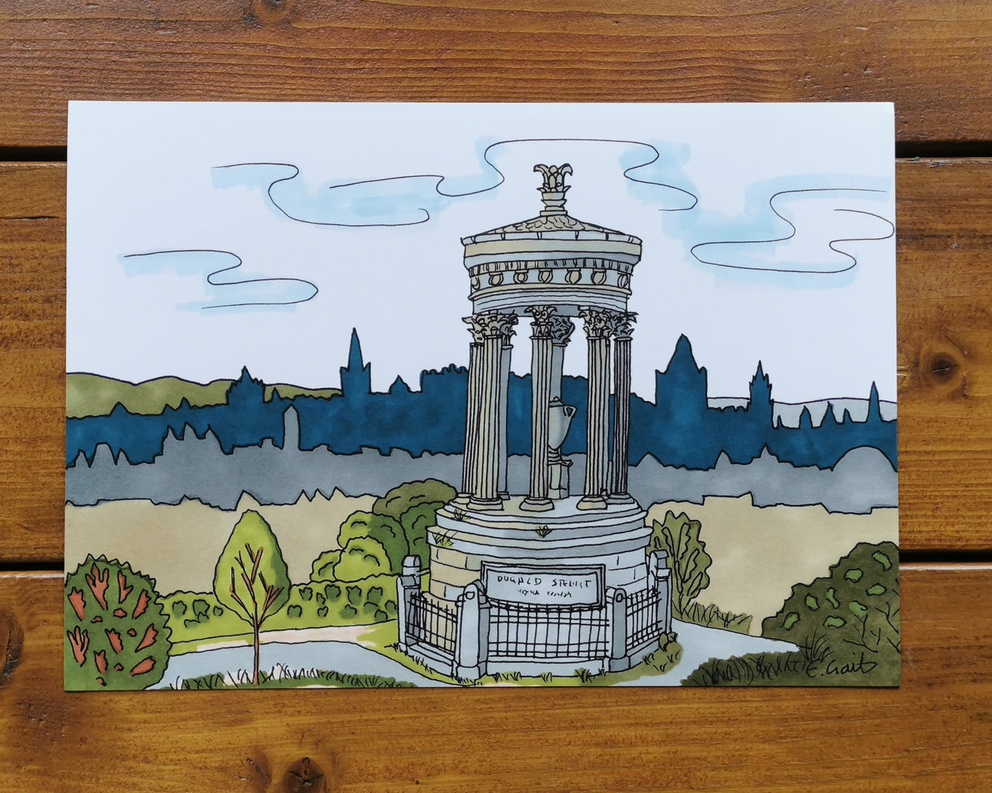 Print Calton Hill - Illustration - Giclée Print