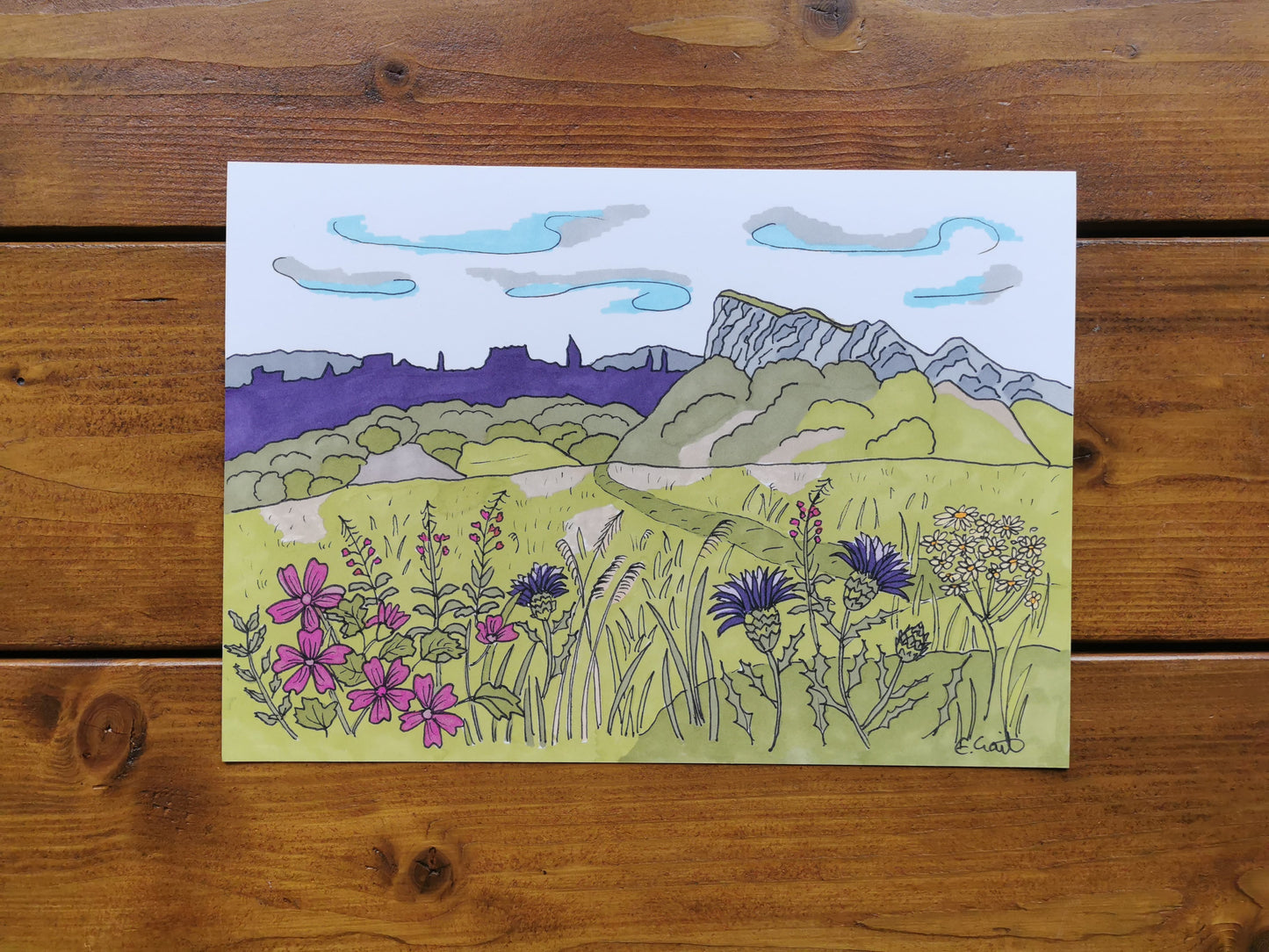 Print Salisbury Crags - Illustration - Giclée Print