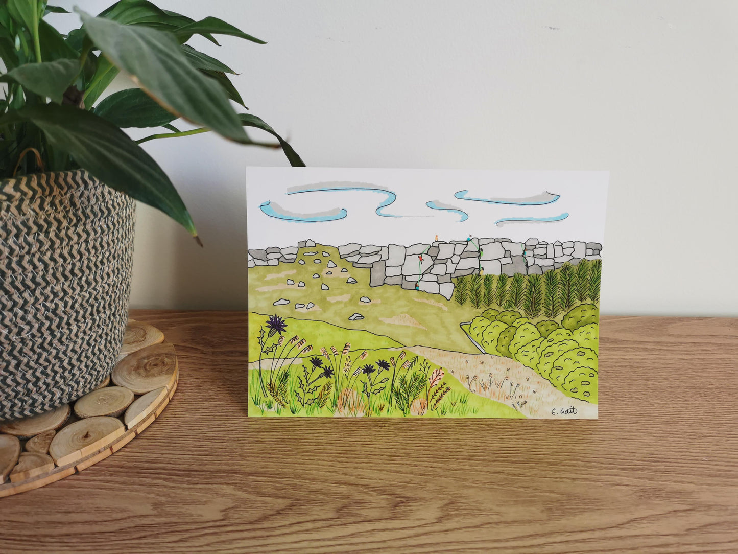 Climbers at Stanage Edge - Illustration - Giclée Print