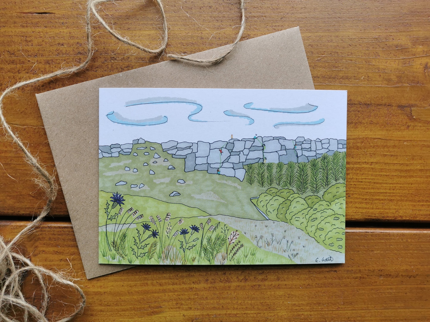 Stanage Edge Climbers Greeting card