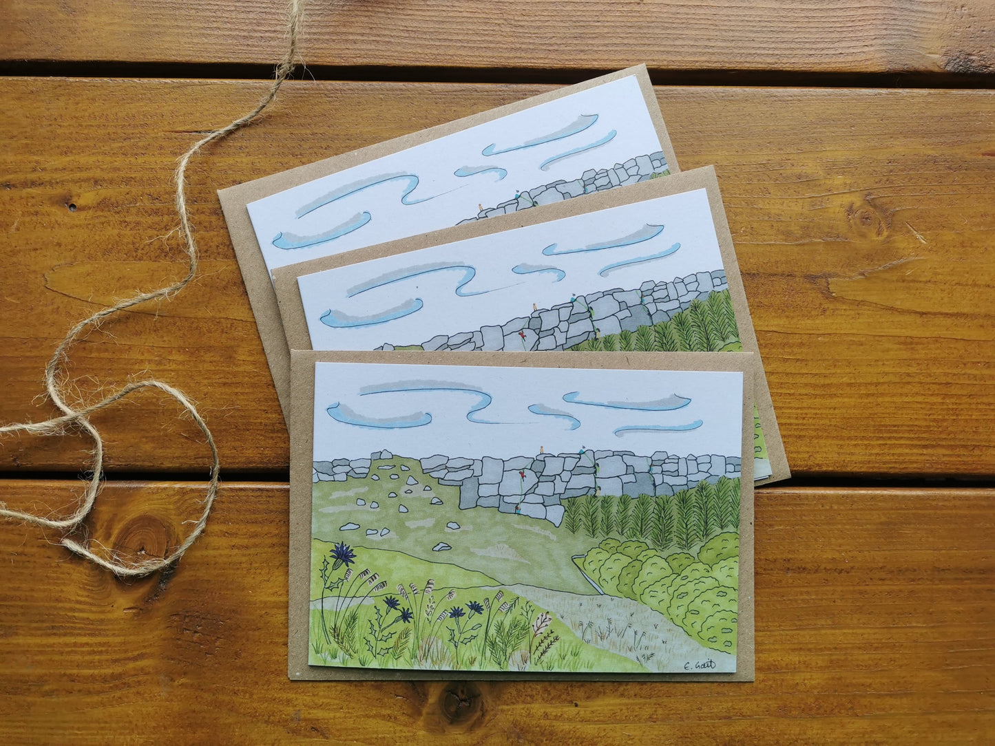 Stanage Edge Climbers Greeting card