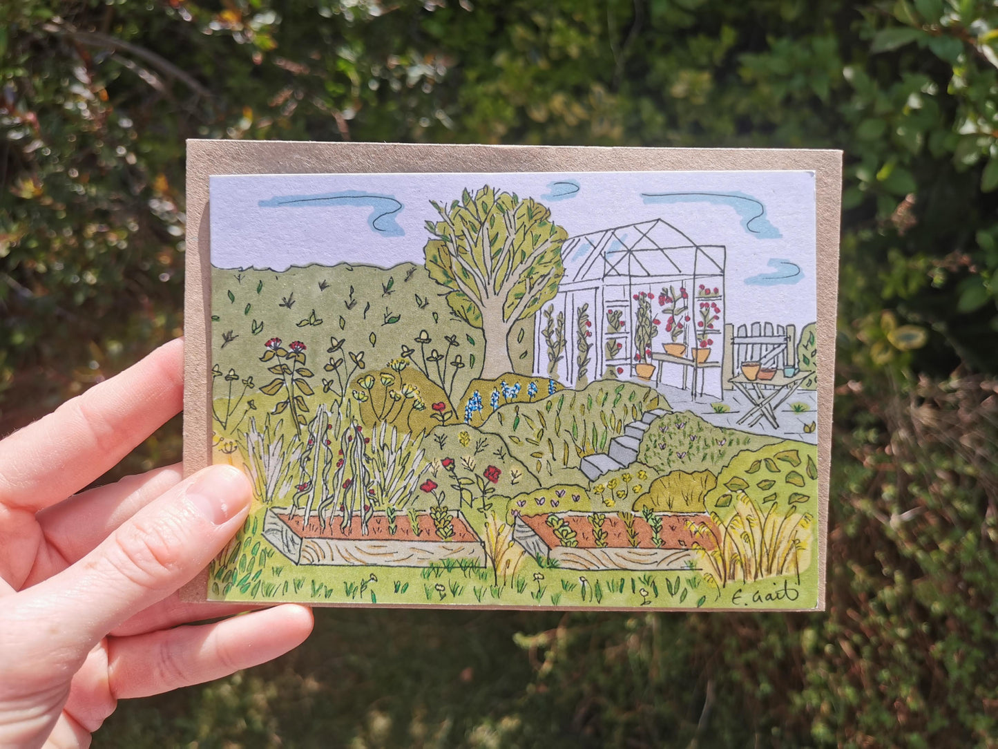 Pottering in the Garden Greeting card