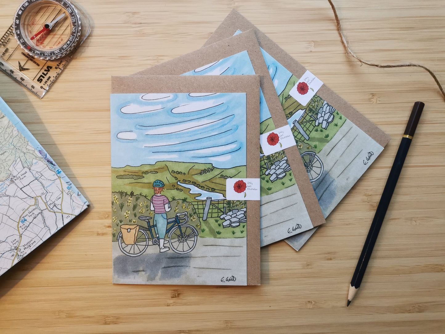 Cycling in the Peak District Greeting Card