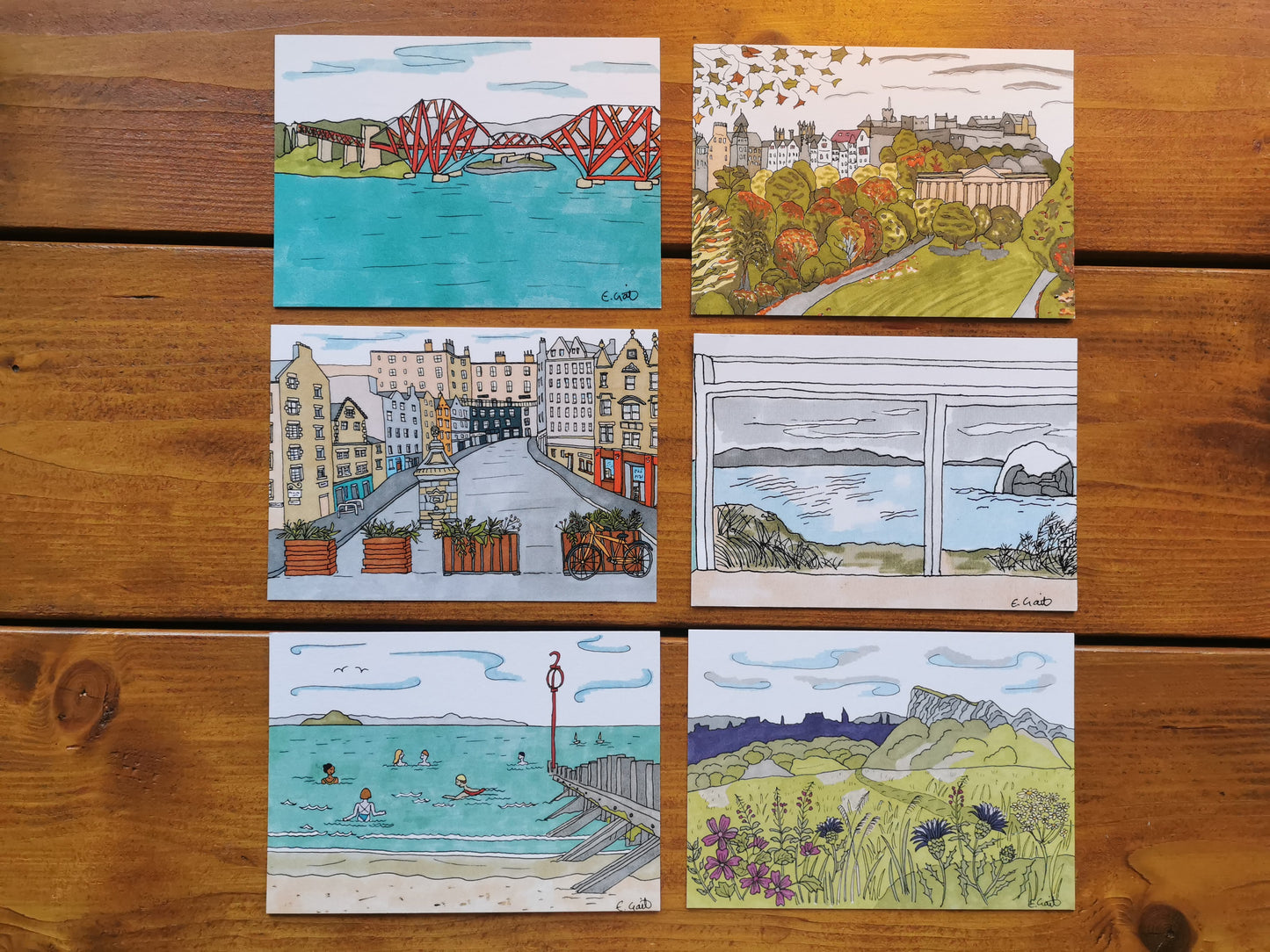 Edinburgh Postcard Set - 6 Illustrations - A6 Card